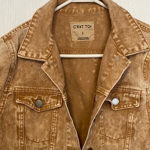 C'est Toi Women's Tan Jean Jacket